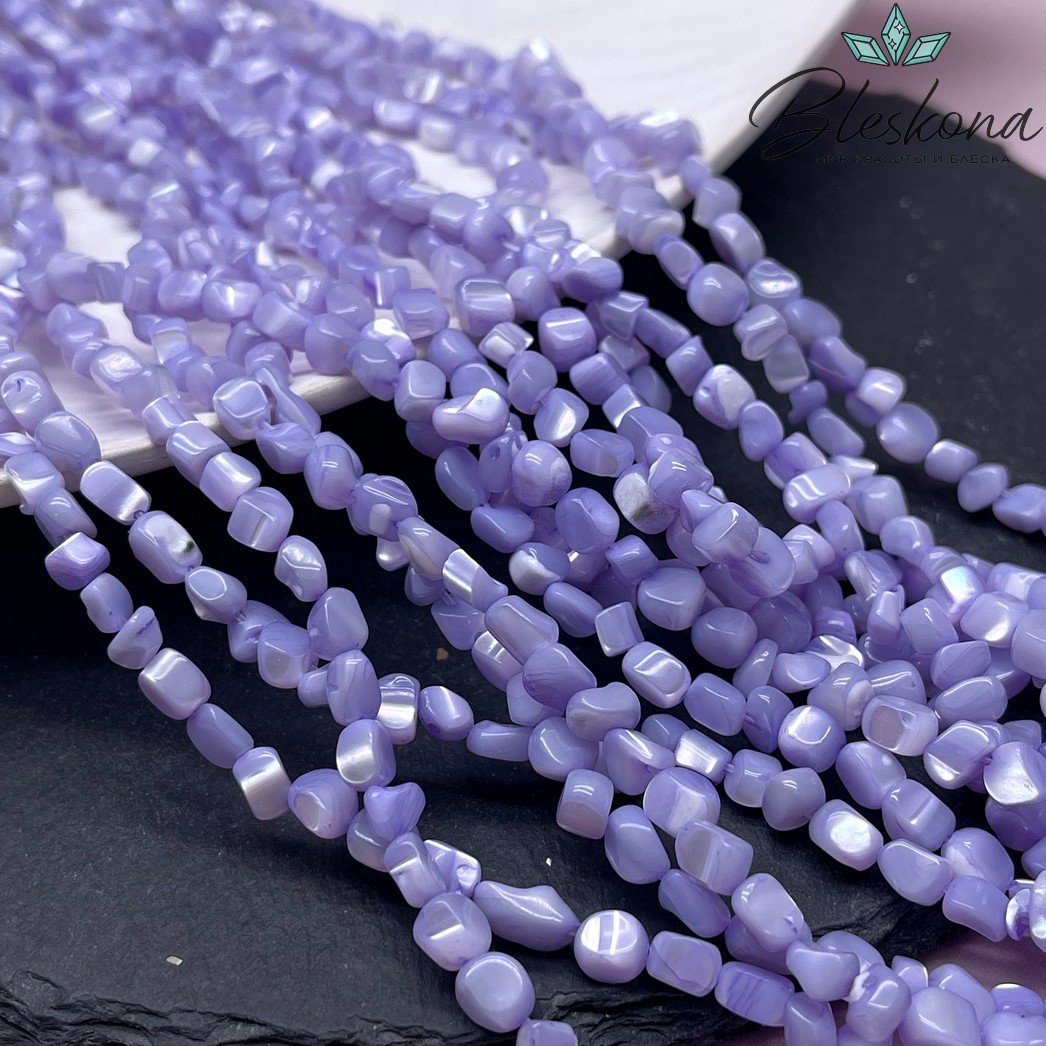 Перламутр фиолетовый галтовка (5-7)*(3-6) мм