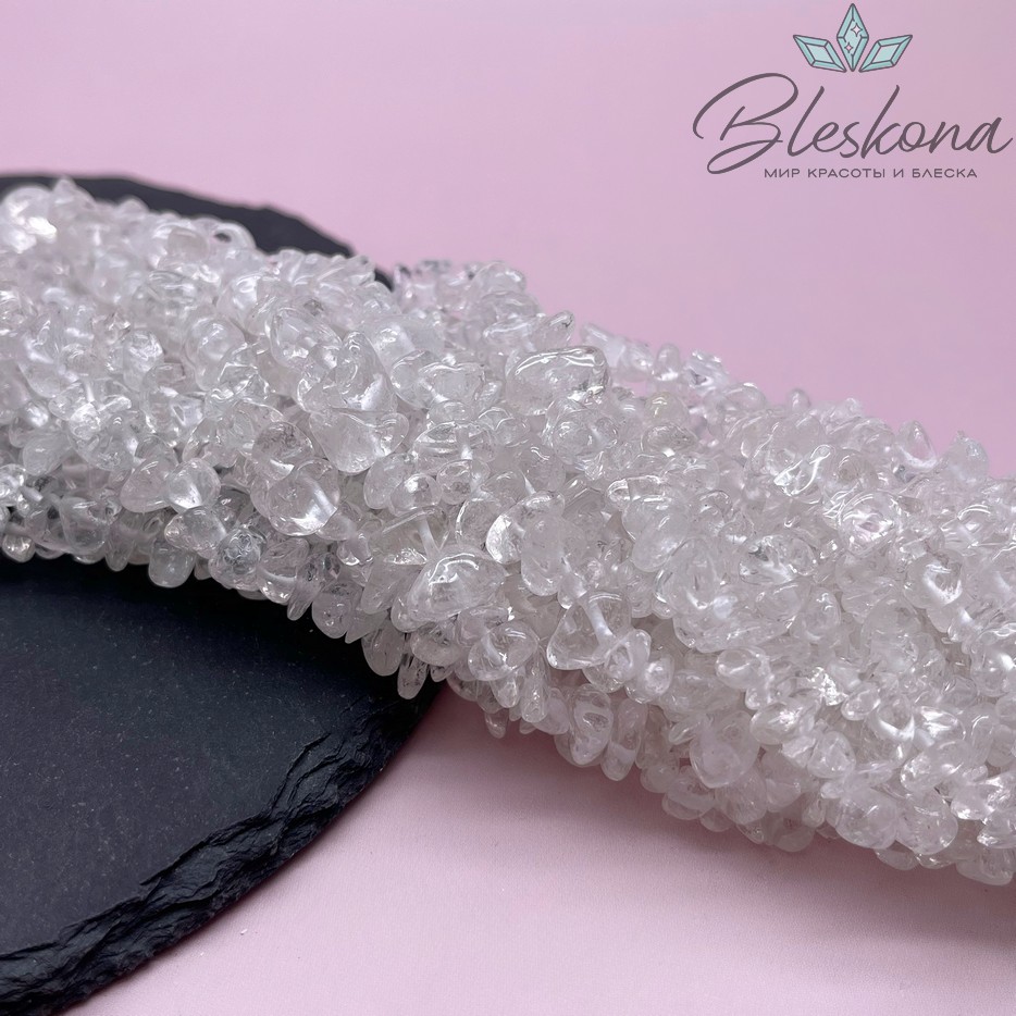 Крошка Горный хрусталь №1 ширина бусин ~ 7-9 мм