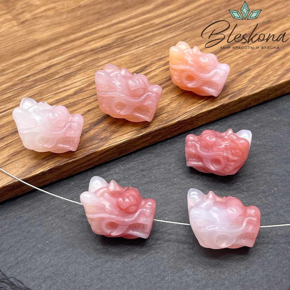 20*14 мм Резная бусина Дракон Агат