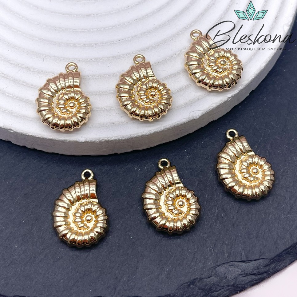 21,5*15,5 мм Цвет золото, Подвеска Ракушка улитка 