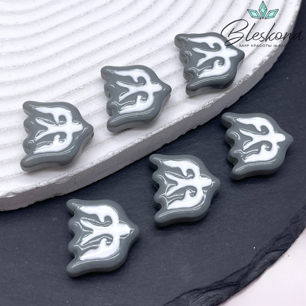 20*19 мм Бусина Ласточка серая