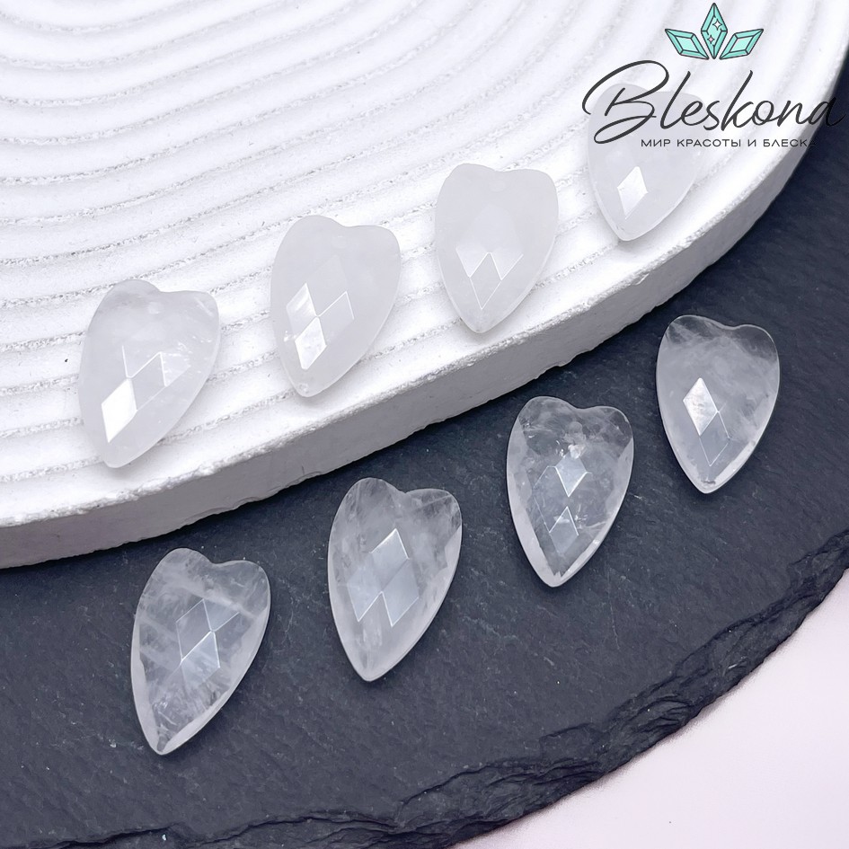 20*12 мм,Подвеска Сердце Горный Хрусталь алмазная огранка