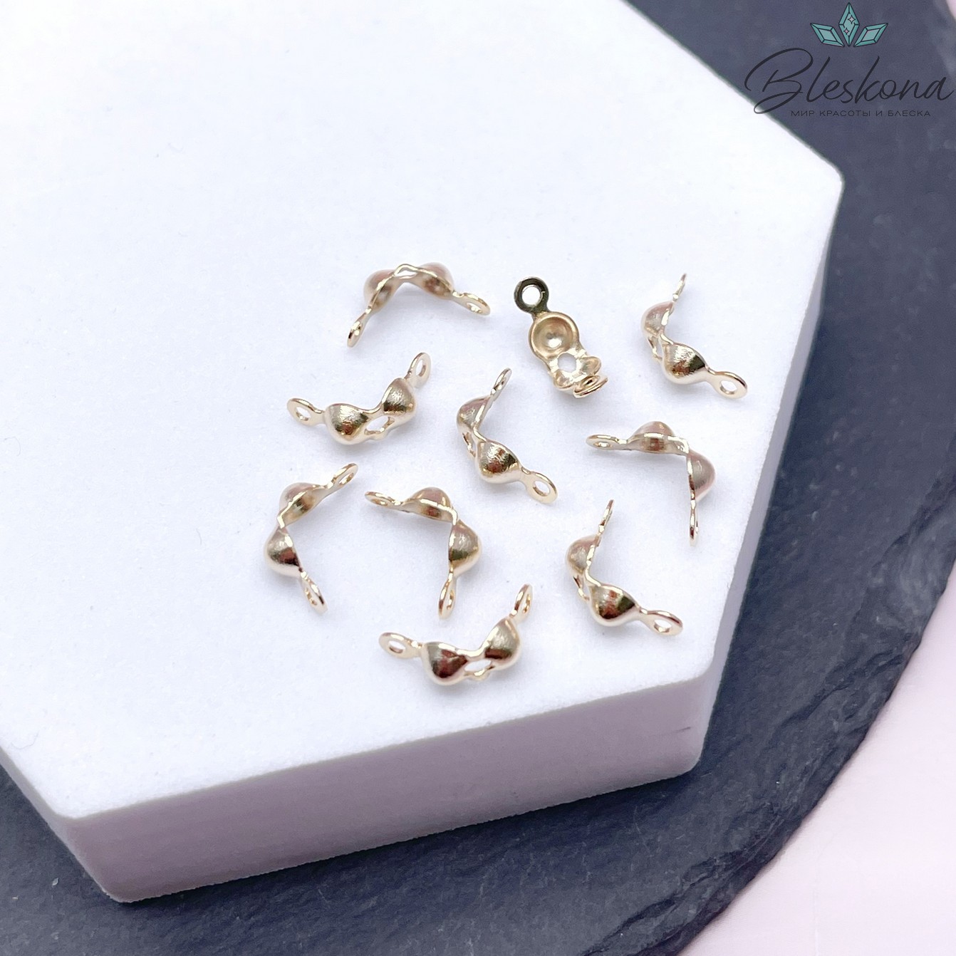 7,5*4 мм Цвет золото, Каллоты уп. 10 шт. 