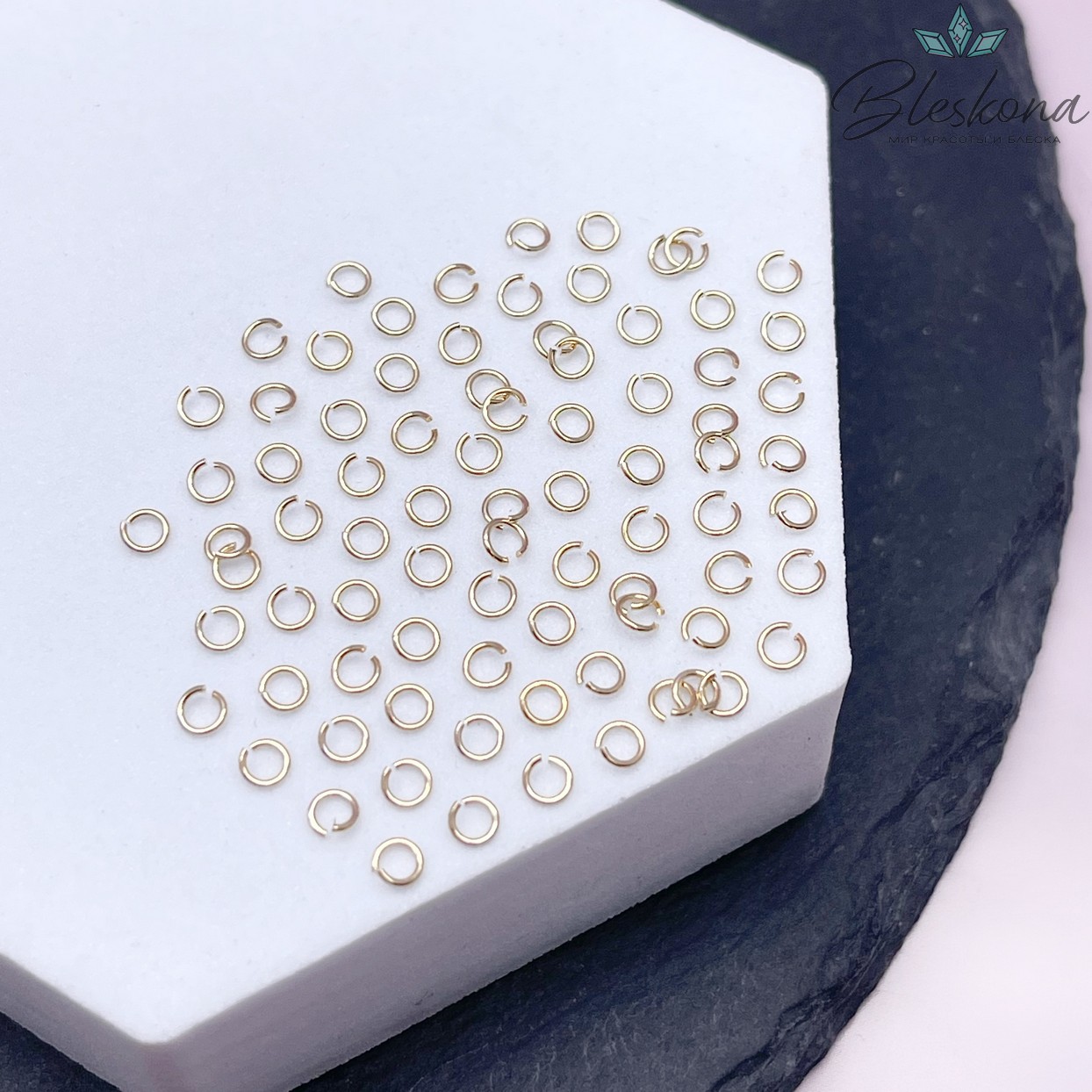 3*0,5 мм Цвет золото, Колечки уп. 1 гр. 