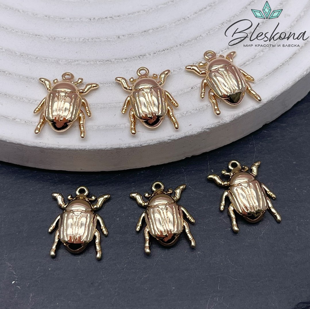 15*12 мм Цвет золото, Подвеска Майский жук