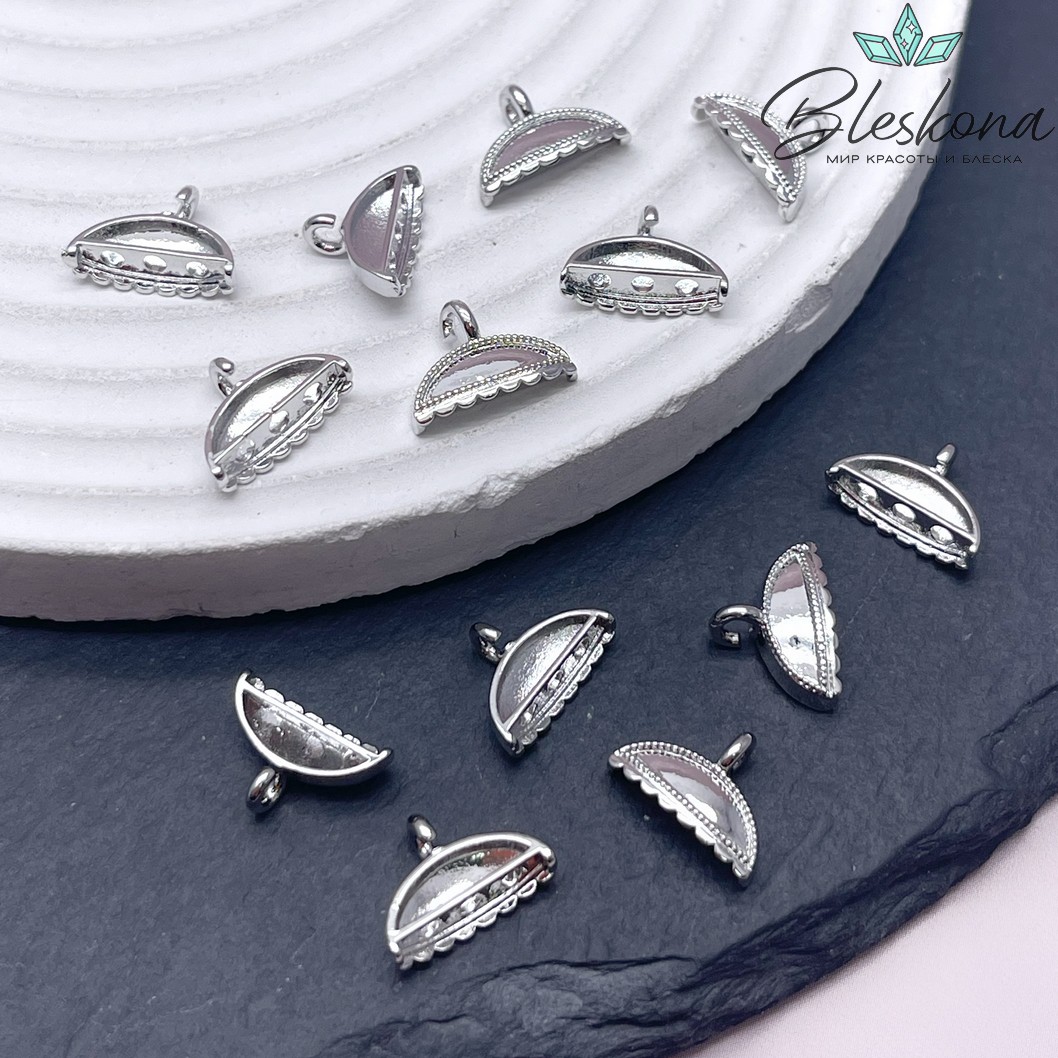 9*12,6 мм Цвет серебро, Коннектор Этно №7