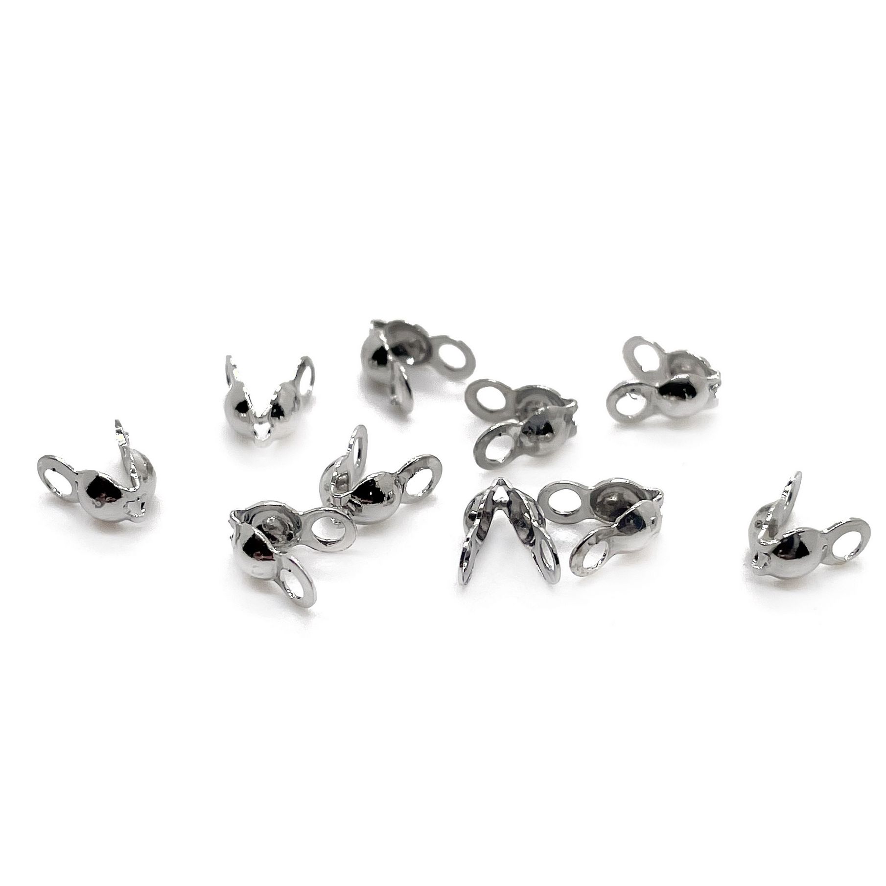 7,5*4 мм Цвет серебро, Каллоты двойное кольцо Люкс уп. 20 шт.