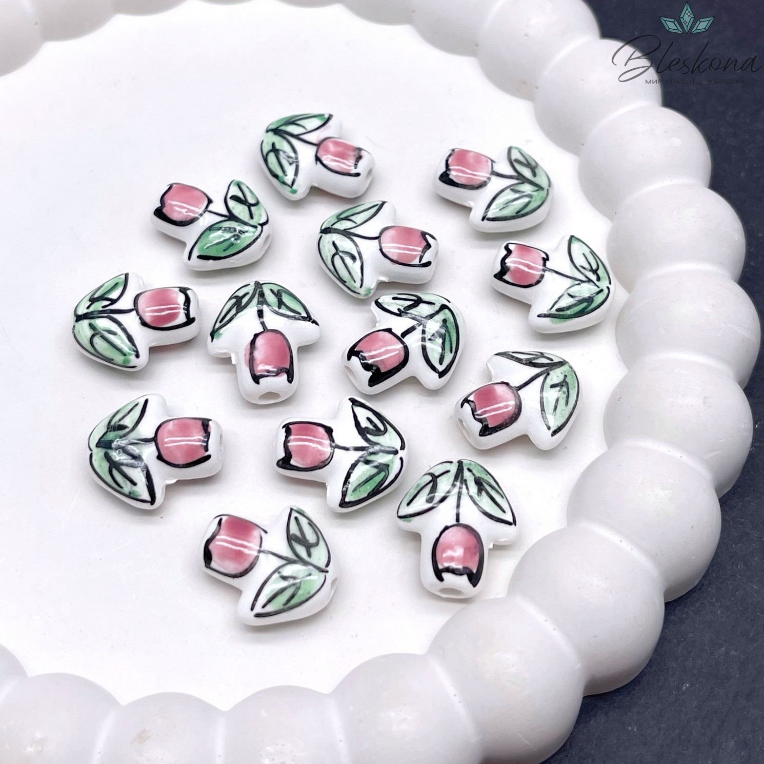 16*14,5 мм Бусина Тюльпан розовый 