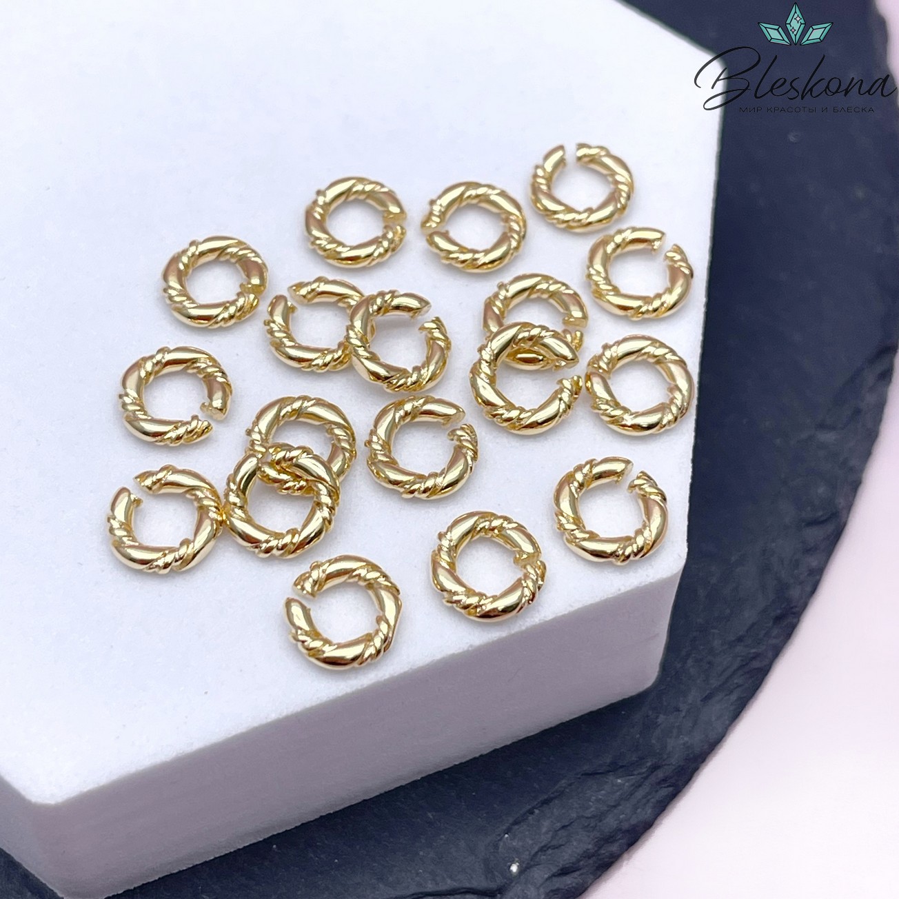 Соединительный элемент, Цвет золото 8 мм