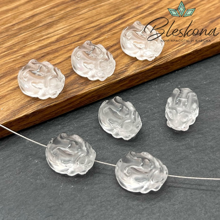 15*11 мм Резная Бусина Дракон Горный Хрусталь