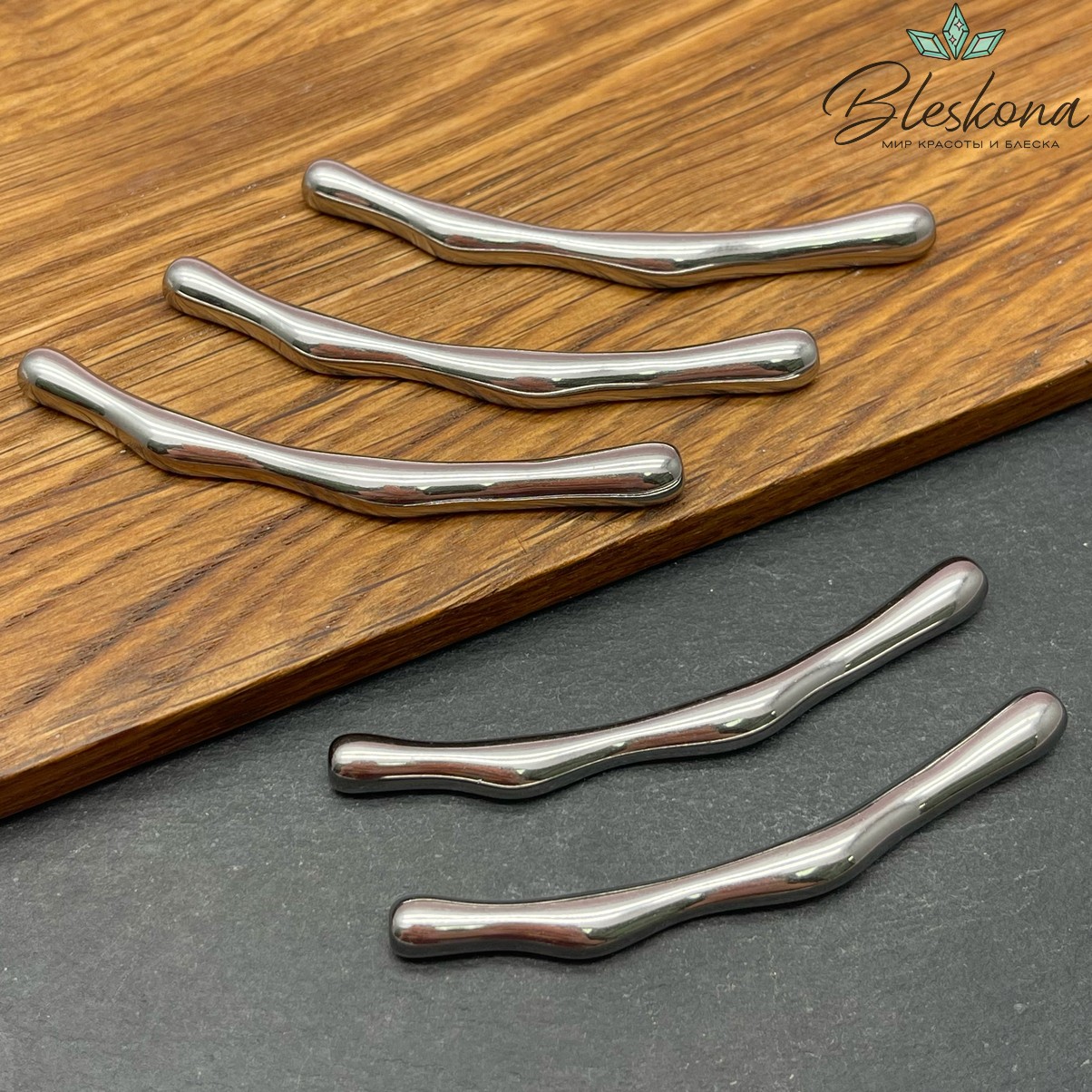 65*5,5 мм Бусина трубочка фриформ, Цвет серебро 