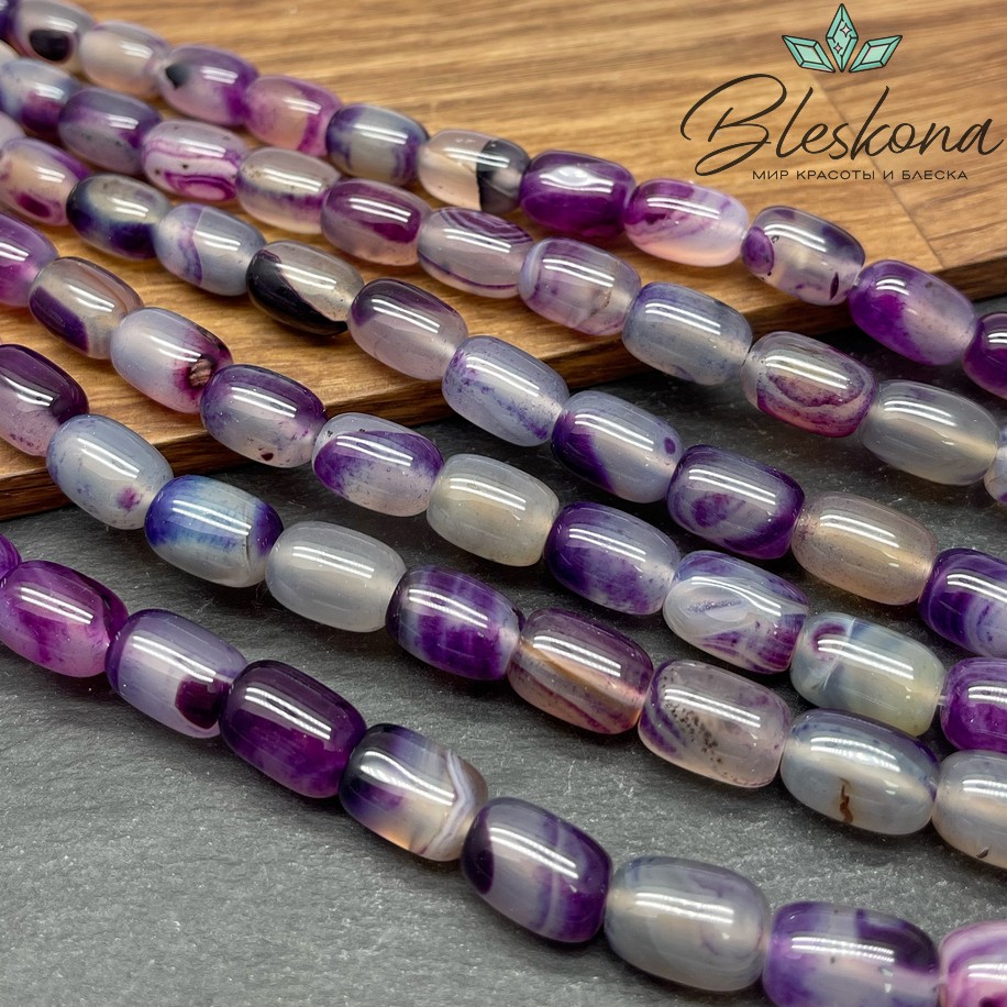 Агат серо- фиолетовый бочата 14*10 мм
