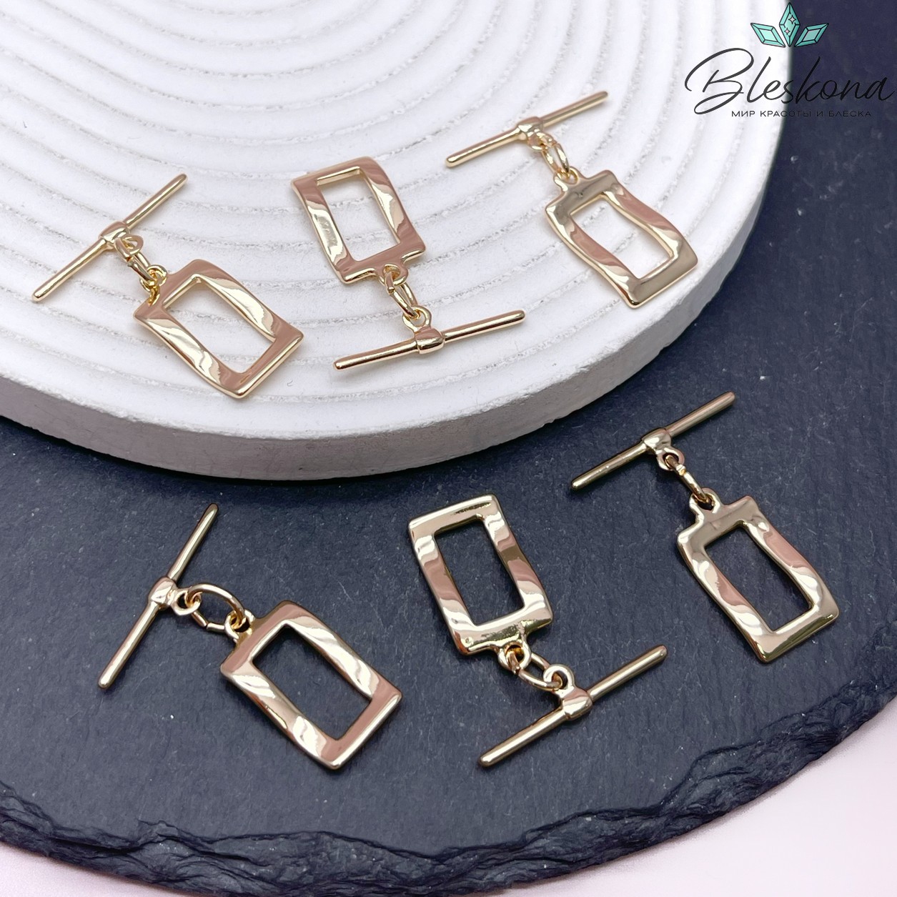 20*11,4 мм Цвет золото, Замок Тогл Прямоугольник