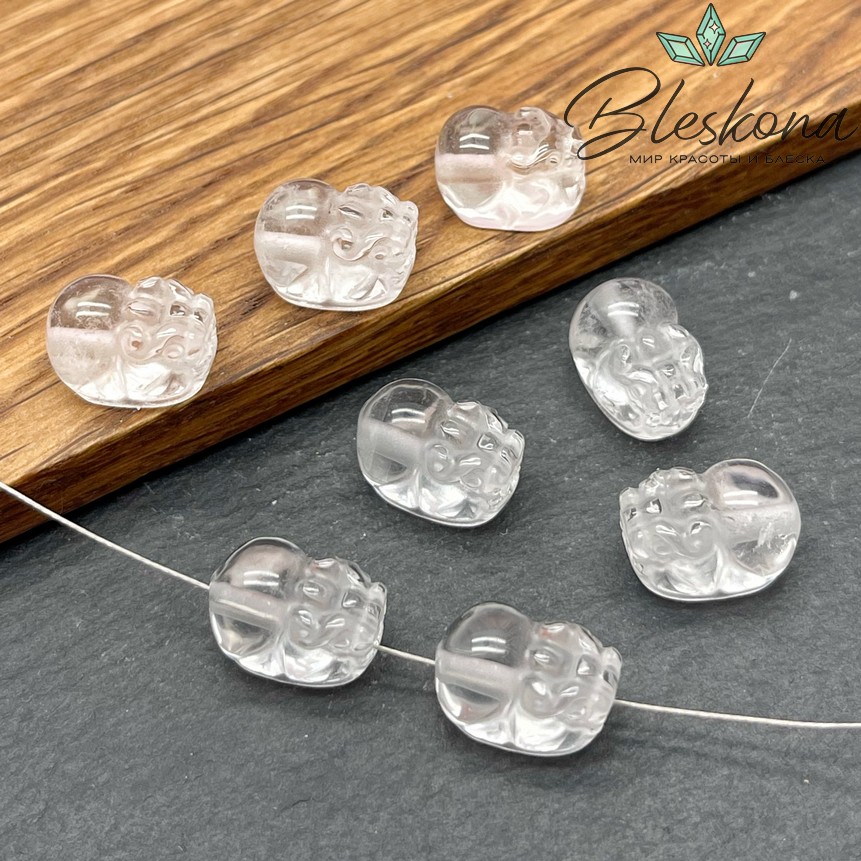 14*10 мм Резная бусина Пи Яо Горный Хрусталь