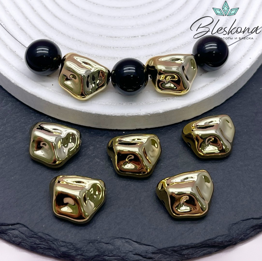 19*15,5 мм Цвет золото, Бусина фриформ