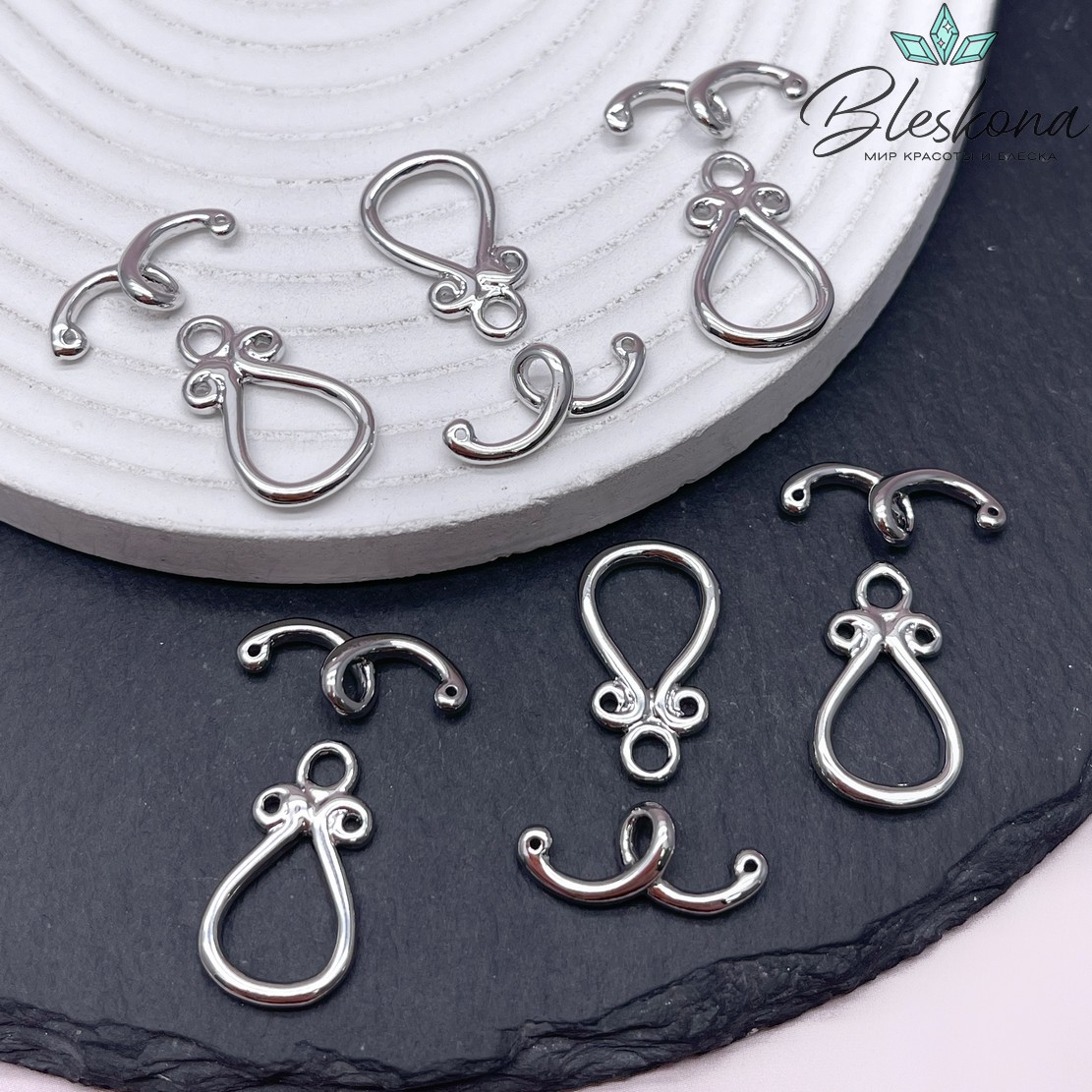 22,5*13,3 мм Цвет серебро, Замок Тогл