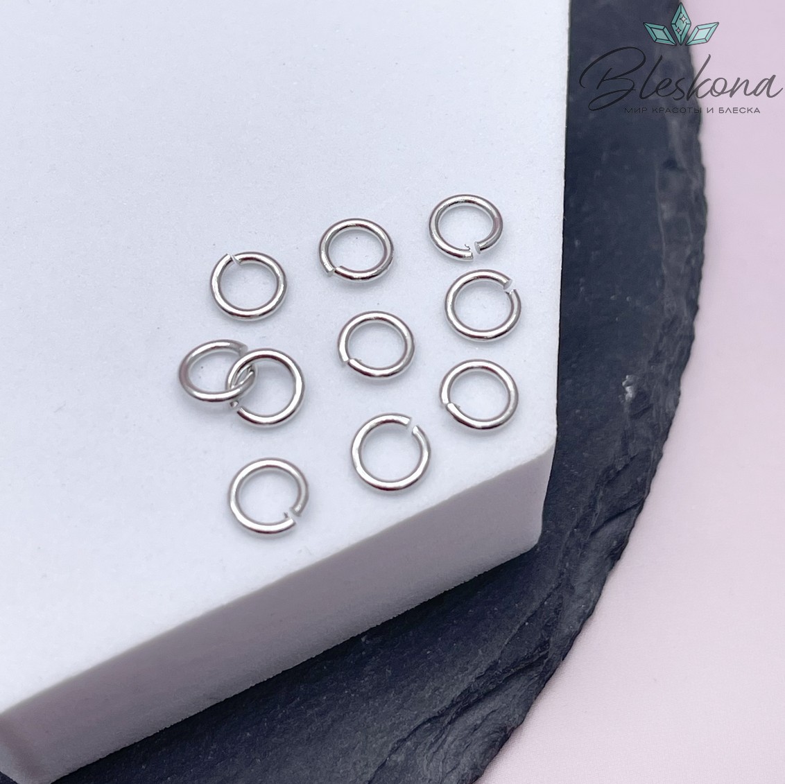 6*1 мм Цвет серебро, Колечки уп. 1 гр. 