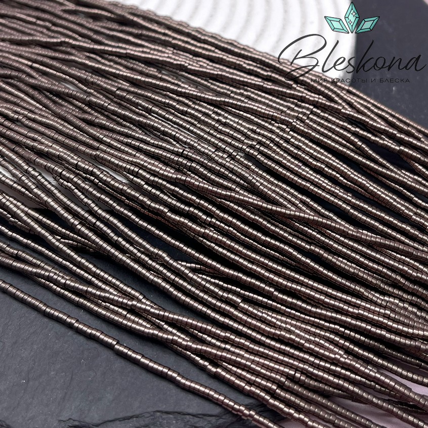 2*1 мм Гематин имитация, цвет коричневый №1 (шоколадный), диски №1