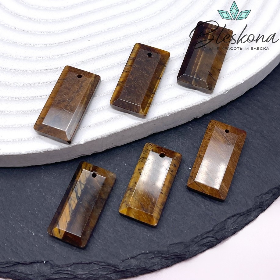 25*13 мм Подвеска прямоульник Тигровый глаз огранка