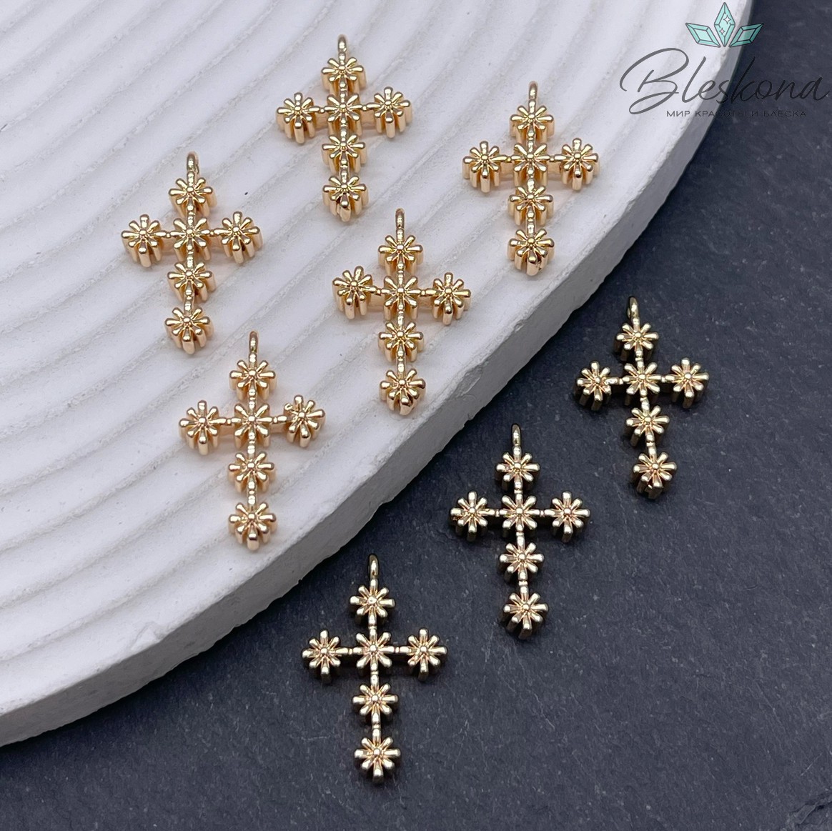 21*13,5 мм, цвет золото, Подвеска крест 