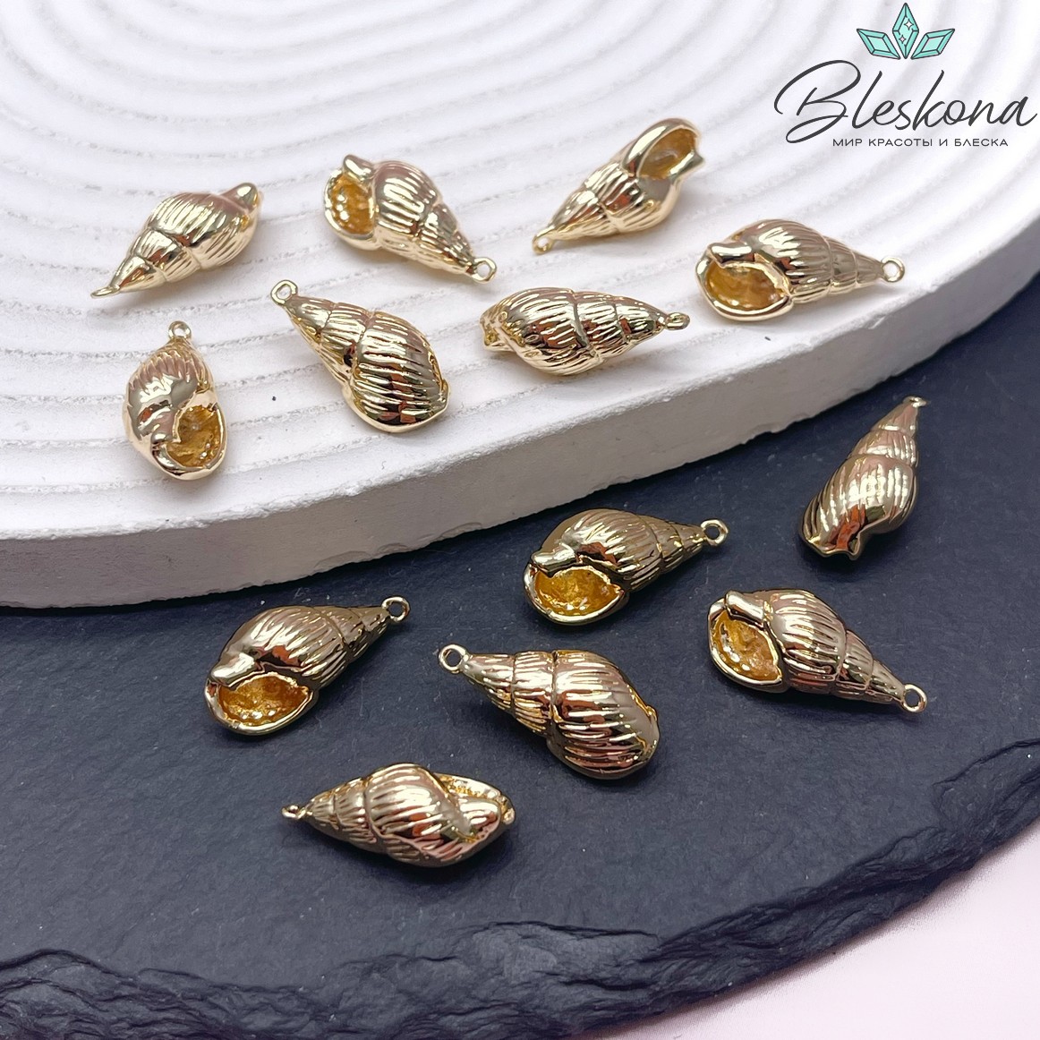 19*9 мм Цвет золото, Подвеска ракушка 