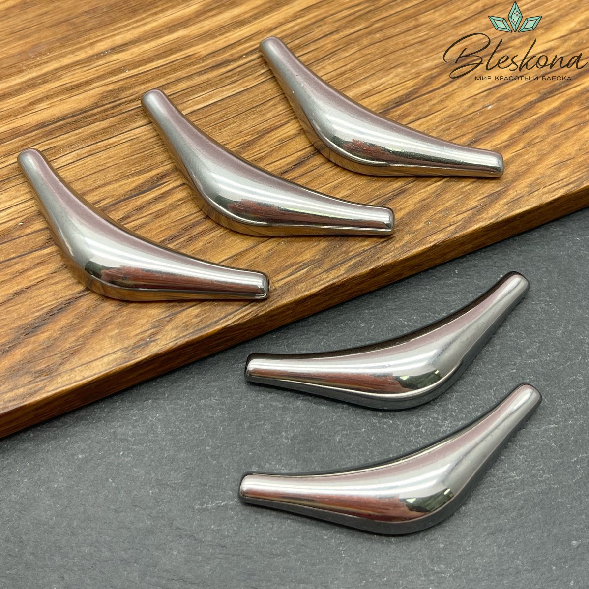 46*10,5 мм Бусина трубочка, Цвет серебро