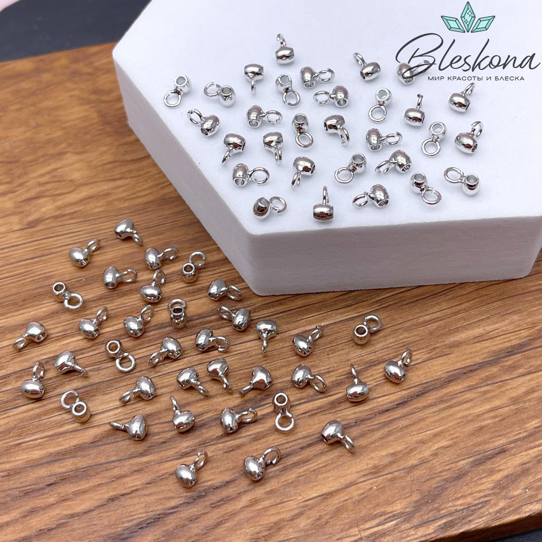 6*3 мм Цвет серебро, Бейл-бочонок гладкий разъмное кольцо