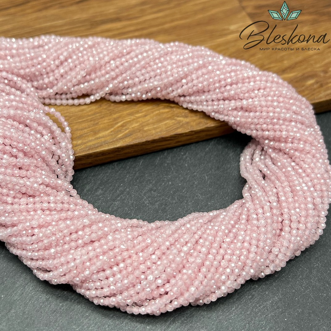 Циркон Glow светло-розовый огранка 2 мм (кубический цирконий, фианит) 