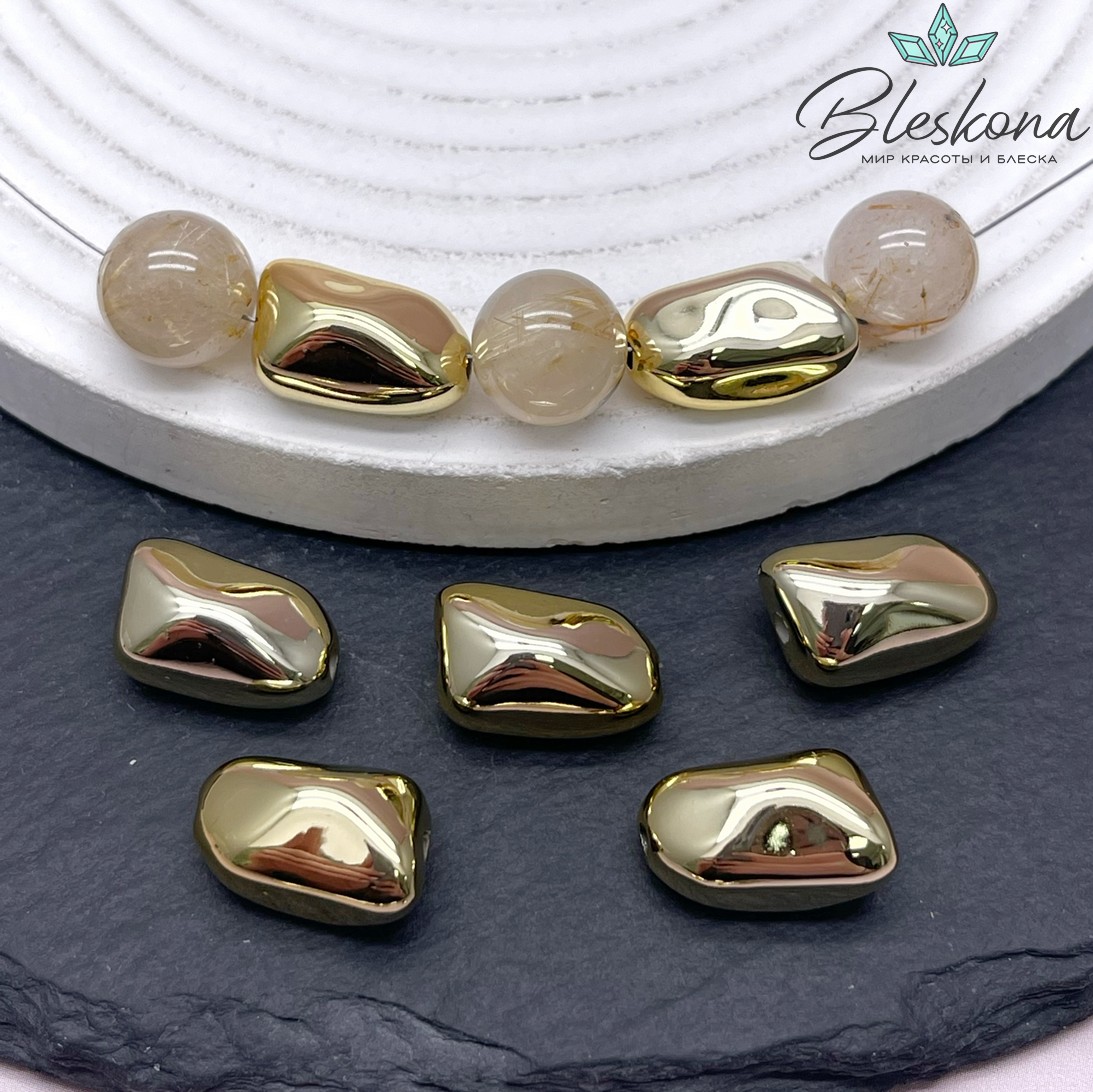 16*10,5 мм Цвет золото, Бусина фриформ