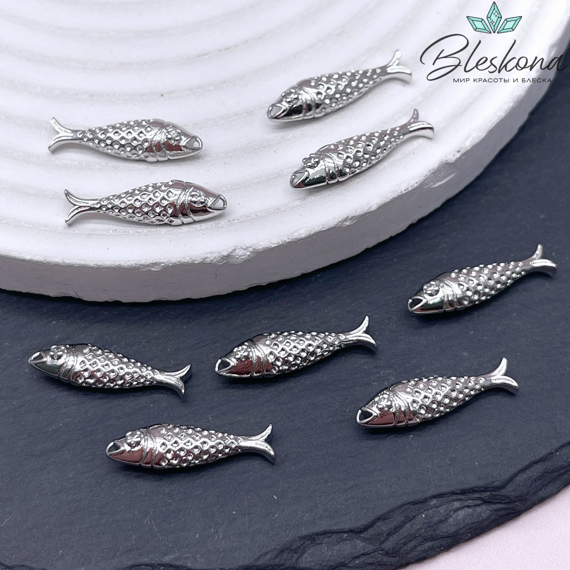 20,5*6 мм Цвет серебро, Подвеска рыба