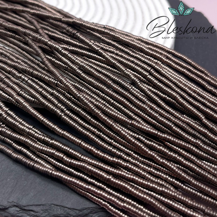 3*1 мм Гематин имитация, цвет коричневый №1 (шоколадный), диски №1