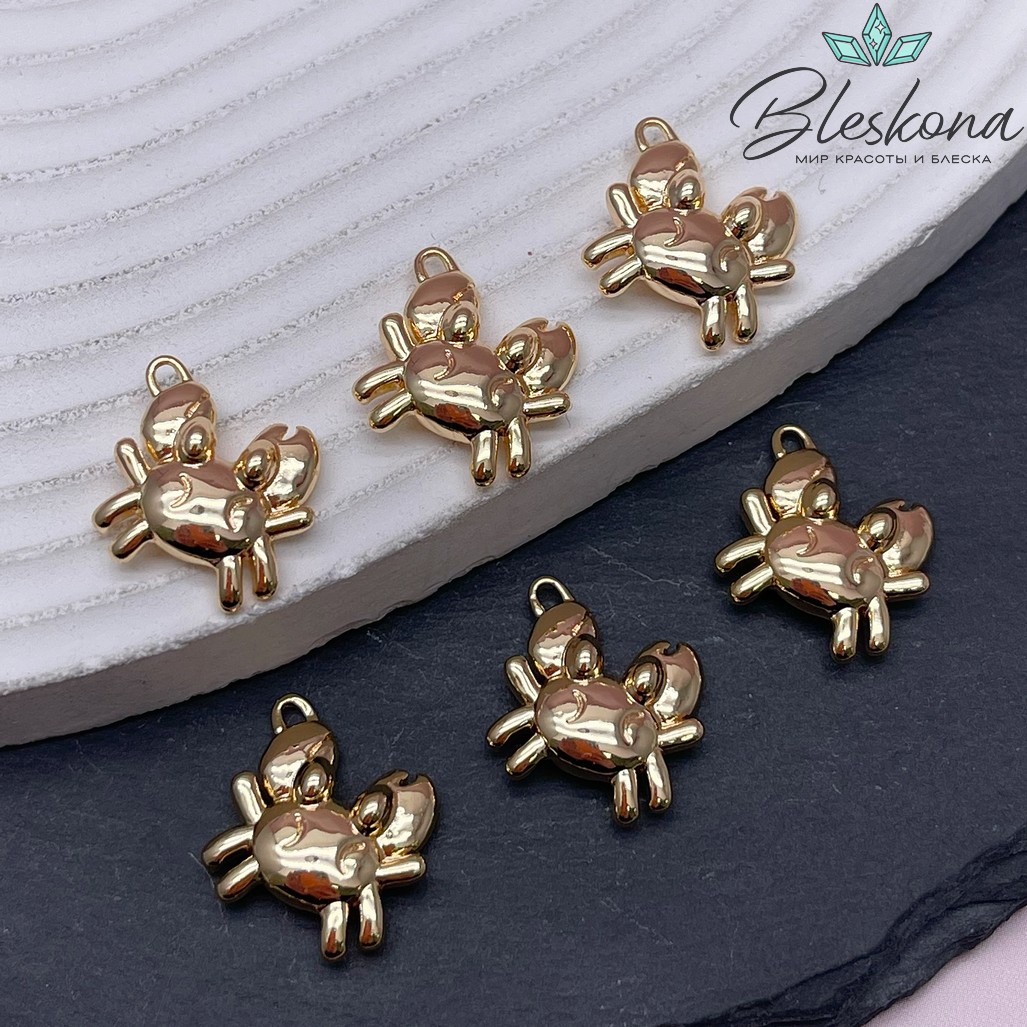 19,5*16,7 мм Цвет золото, Подвеска Краб