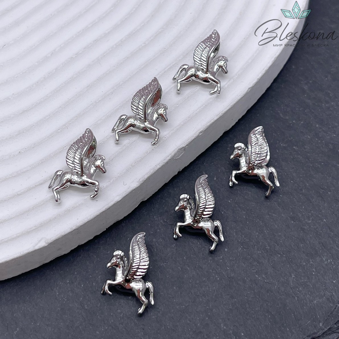 17*14 мм Цвет серебро, Подвеска Пегас 