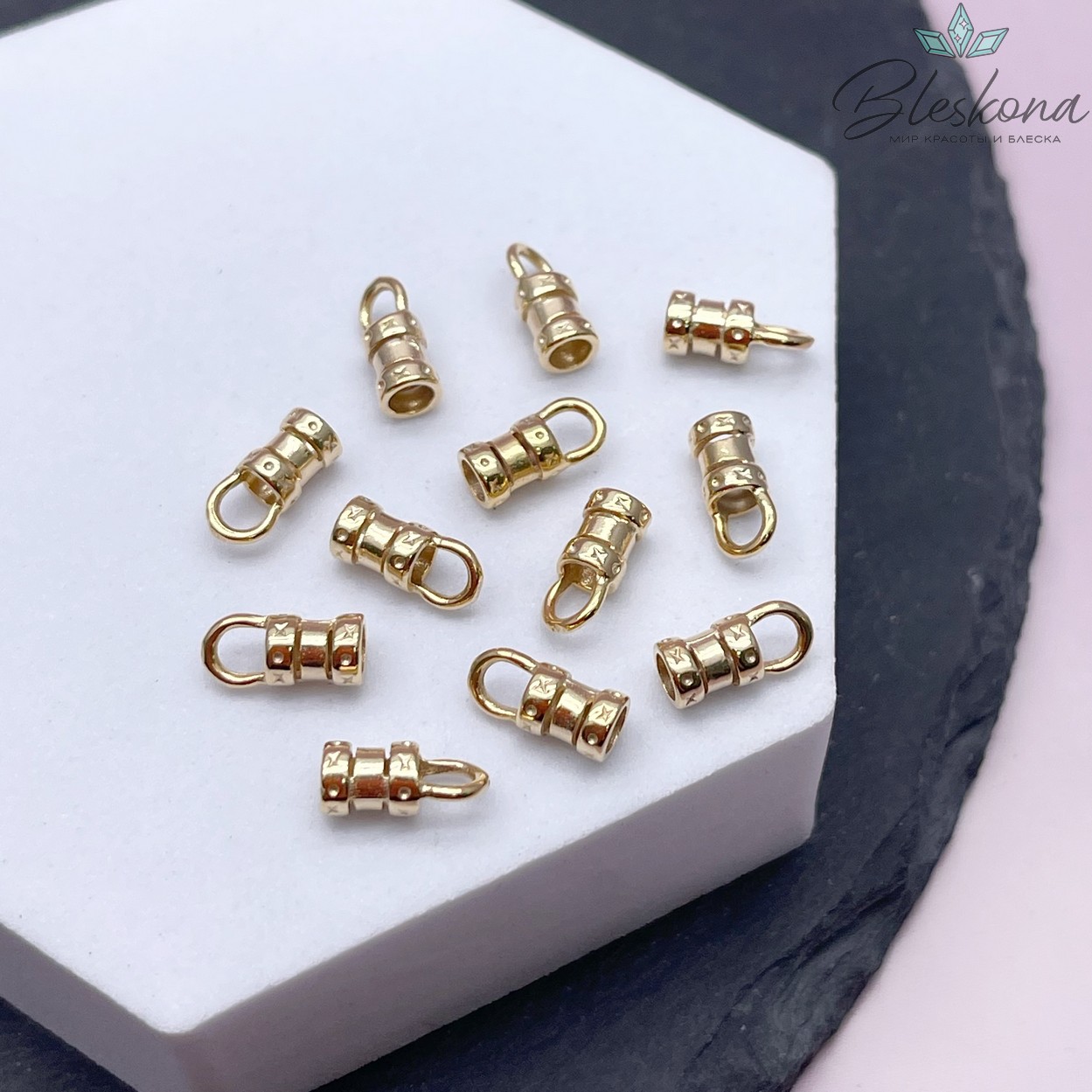 10*4,5 мм Цвет золото, Концевик для шнура 