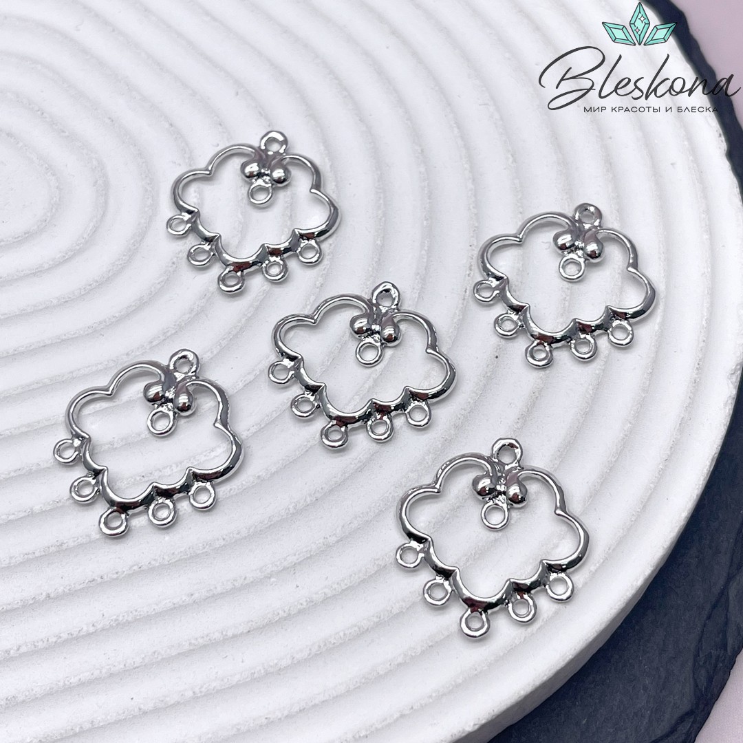 21,3*21,6 мм Цвет серебро, Коннектор Этно №6