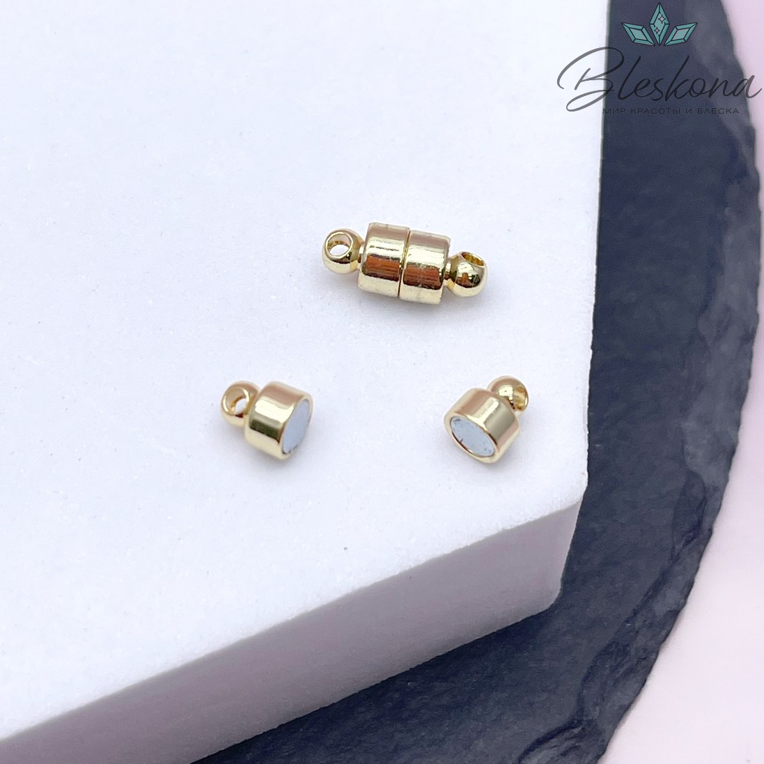 12*5 мм Цвет золото, Замок магнитный цилиндр 