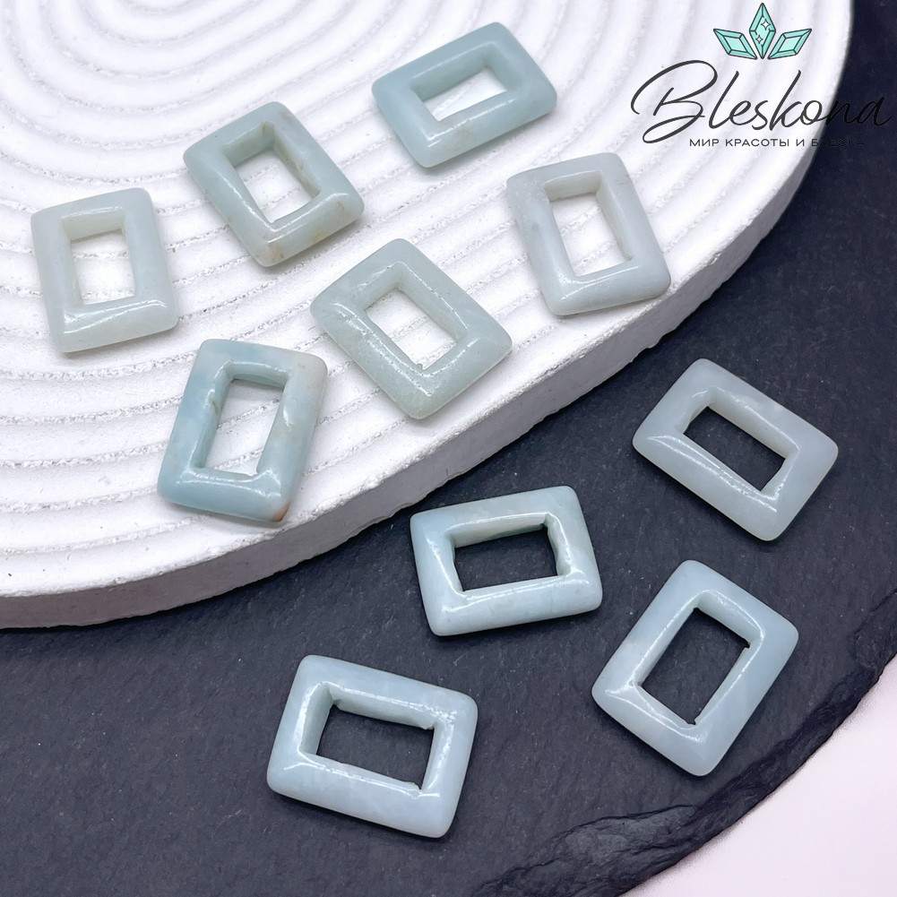 Бублик-прямоугольник Амазонит 20*15 мм