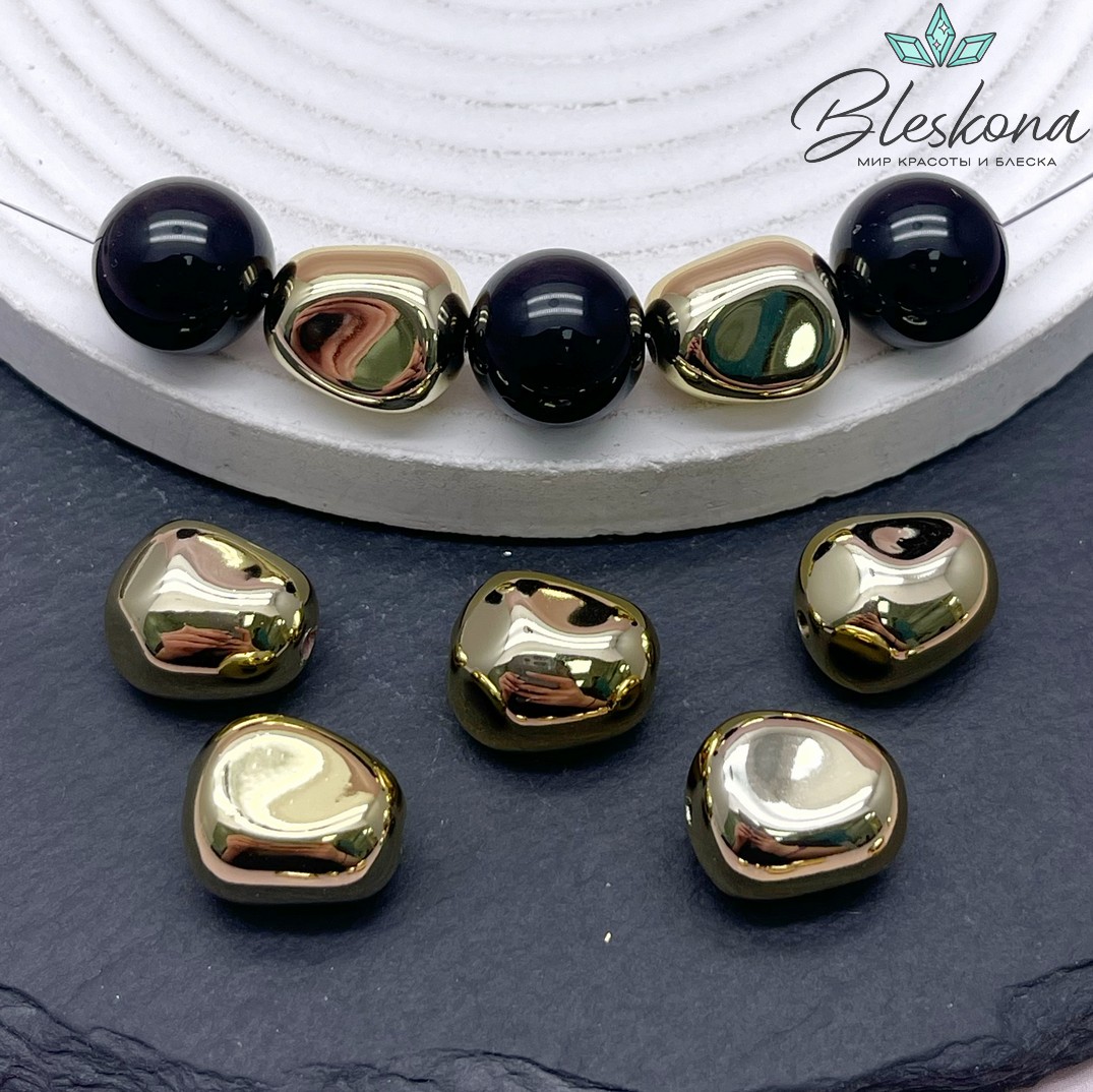 15,5*13 мм Цвет золото, Бусина фриформ