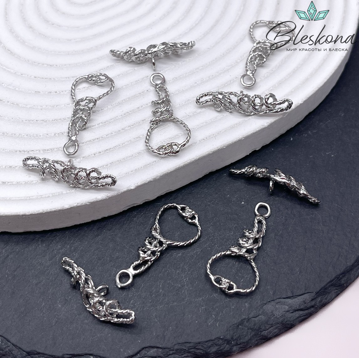 29,8*14 мм Цвет серебро, Замок Тогл крученый