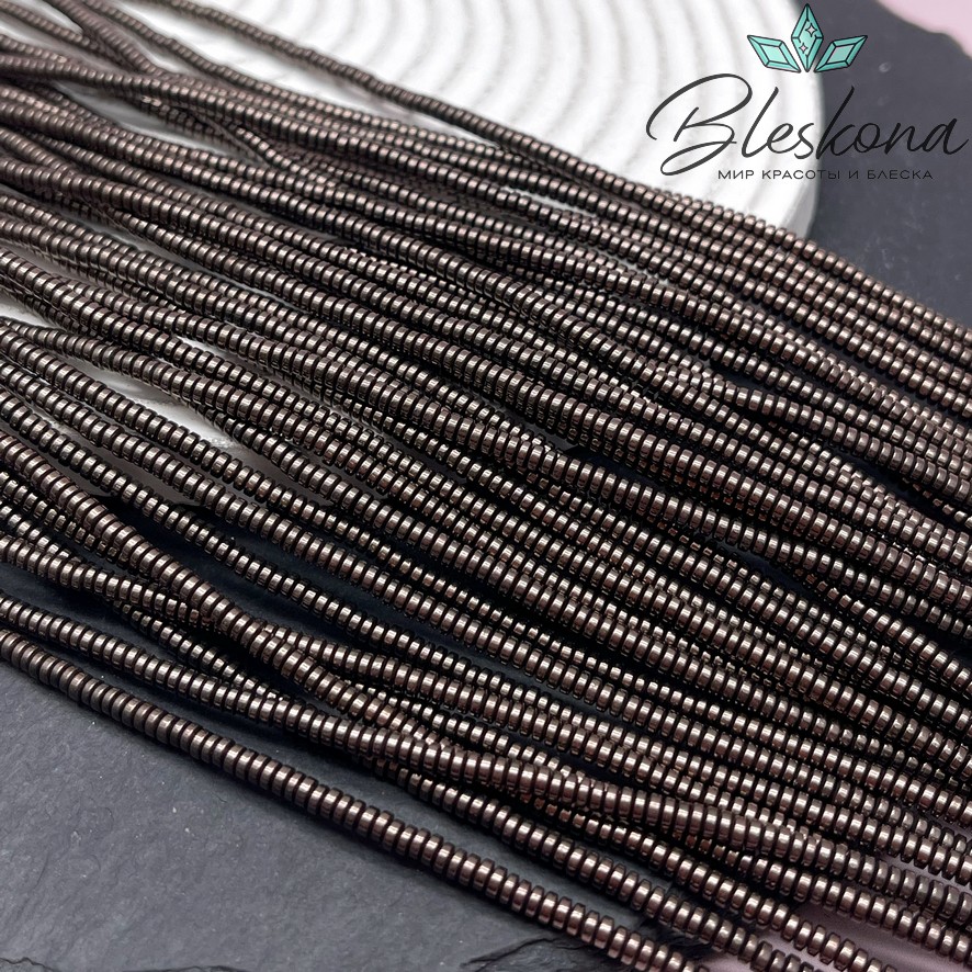 2,5*1 мм Гематин рондель №1, цвет коричневый №1 (шоколадный)