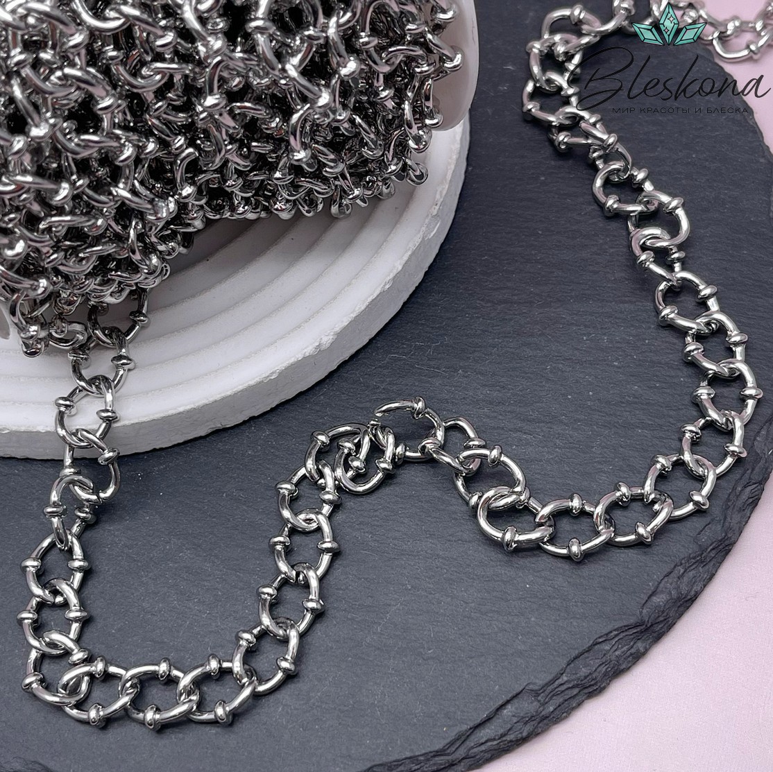 Цепь №25-3 цвет серебро 13*11,5 мм