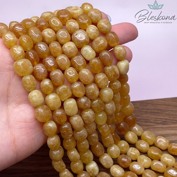  Кварц тонированный медовый галтовка 10*8 мм