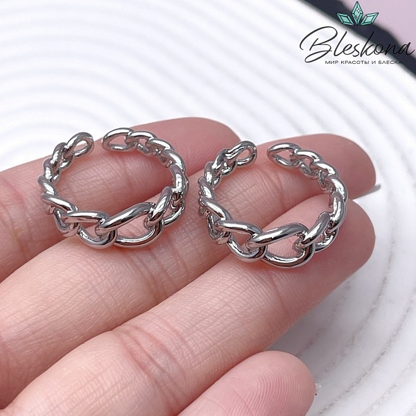 22 мм Цвет серебро, Основа для колец цепочка на увеличение