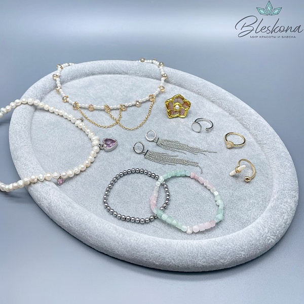 Планшет для демонстрации овальный серый 30*22 см