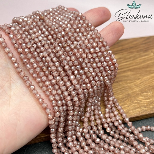 Циркон Glow коричневый огранка 4 мм (кубический цирконий, фианит) 