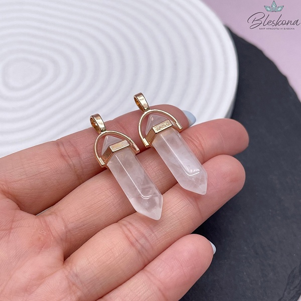 42*9 мм Цвет золото, Подвеска маятник Горный хрусталь