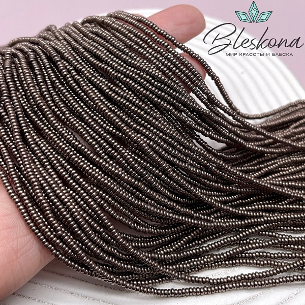 2*1 мм Гематин имитация, цвет коричневый №1 (шоколадный), диски