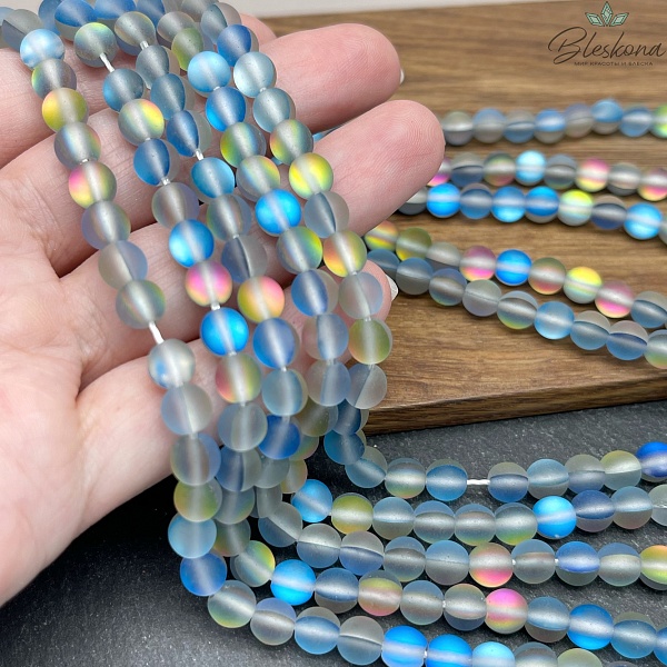 Опал микс (матовый, имитация) 6 мм №1