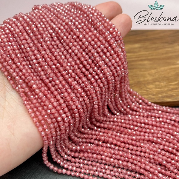 Циркон Glow пурпурный огранка №1 3 мм (кубический цирконий, фианит) 