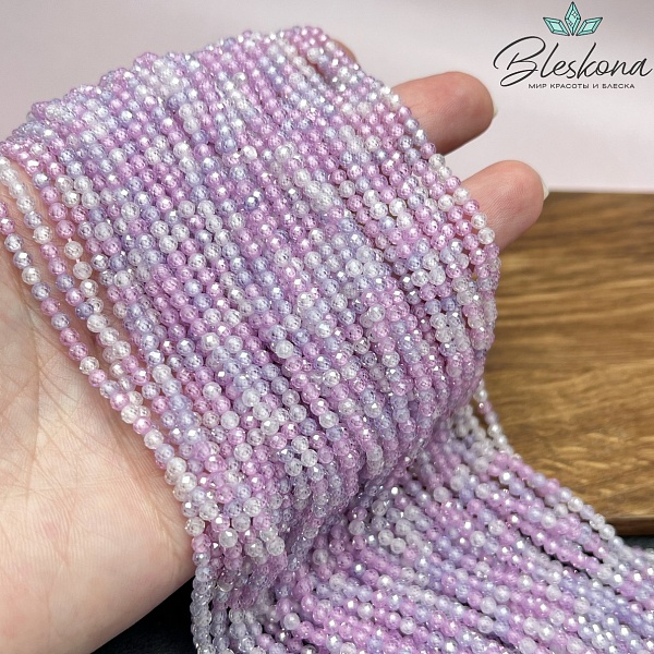 Циркон Glow микс огранка 3 мм (кубический цирконий, фианит) 